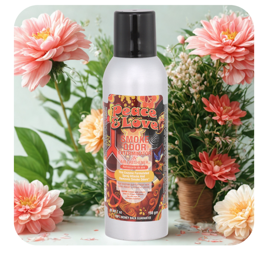 Smoke Odor Exterminator Spray, Peace & Love, 7 oz