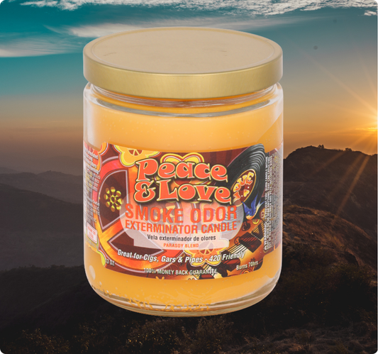 Smoke Odor Exterminator Candle, Peace & Love, 13 oz