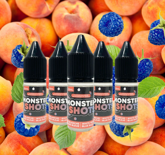 MONSTER SHOTS - White Peach Blue Razz - 10ml