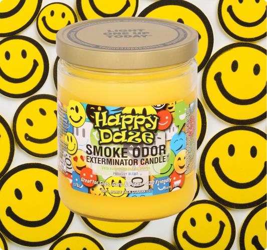 Smoke Odor Exterminator Candle, Happy Daze, 13 oz