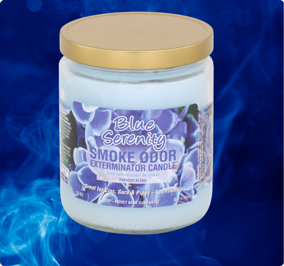 Smoke Odor Exterminator Candle, Blue Serenity, 13 oz