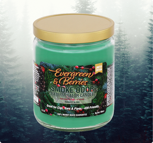 Smoke Odor Exterminator Limited Edition Candle, Evergreen and Berries, 13 oz