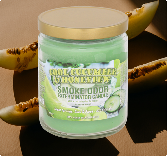 Smoke Odor Exterminator Candle, Cool Cucumber & Honeydew, 13 oz